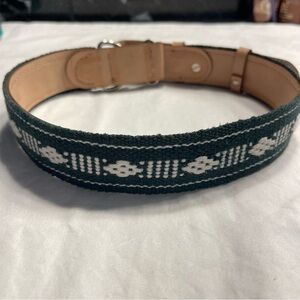 Boomba Studio L-XL Vegan Dog Collar Green and White - NEW
